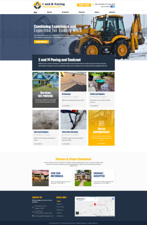 E and M Paving and Sealcoat website